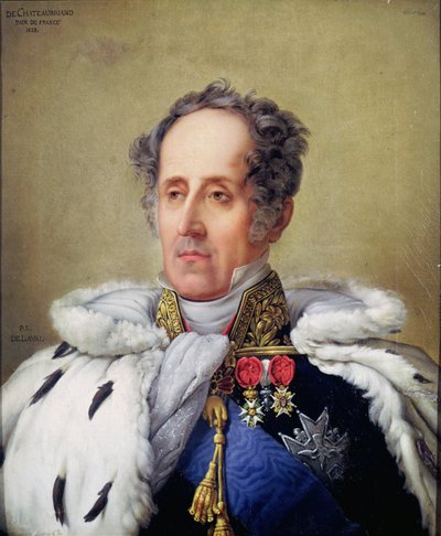 Porträt von Francois Rene Vicomte de Chateaubriand von Pierre Louis Delaval